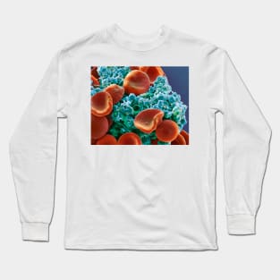 Red blood cells and platelets, SEM (C029/3211) Long Sleeve T-Shirt